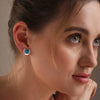 925 Sterling Silver Turquoise Horseshoe Studs Earring for Women