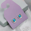 925 Sterling Silver Turquoise Horseshoe Studs Earring for Women