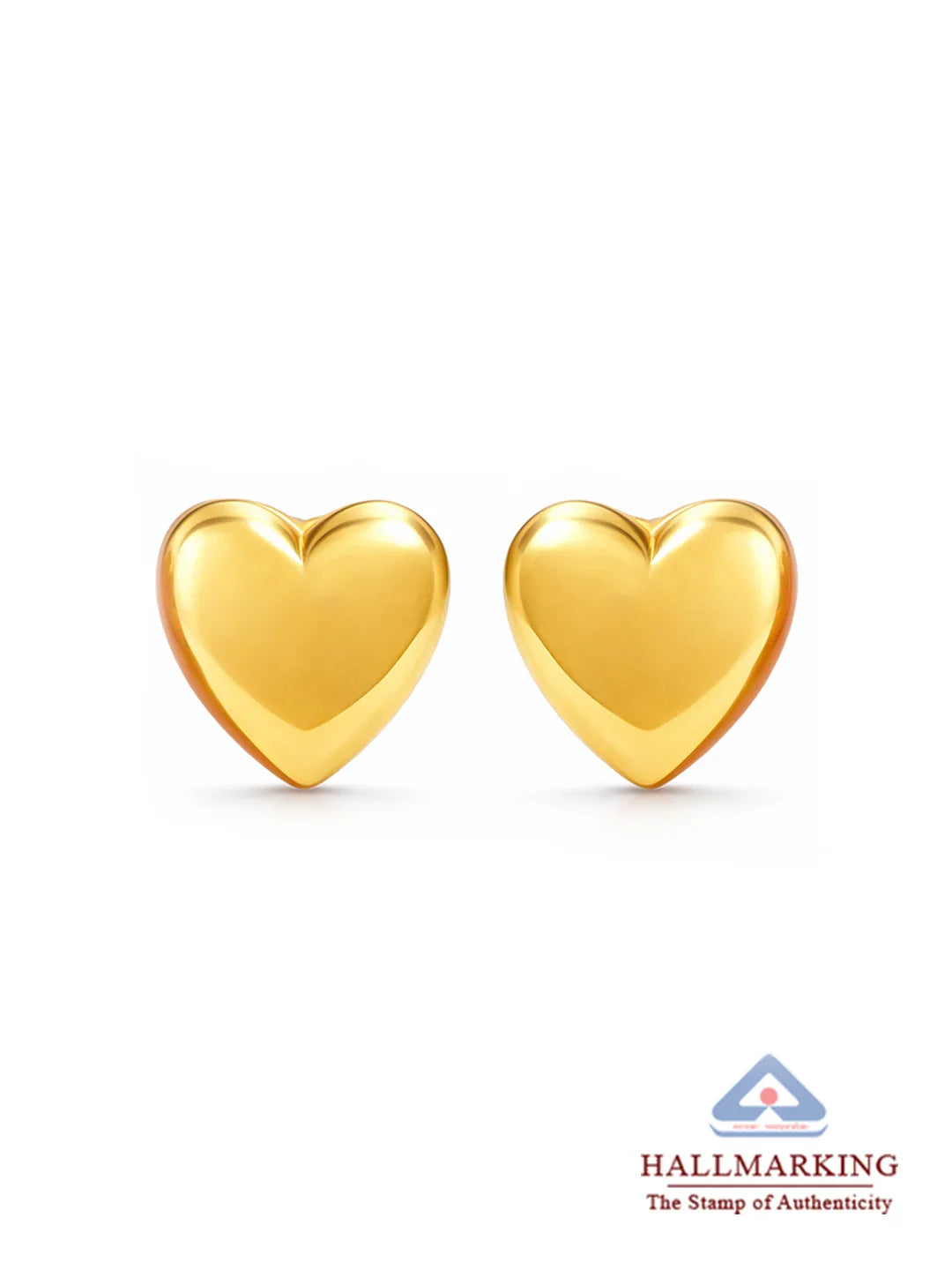 Silver Amora Two-Tone Heart Studs