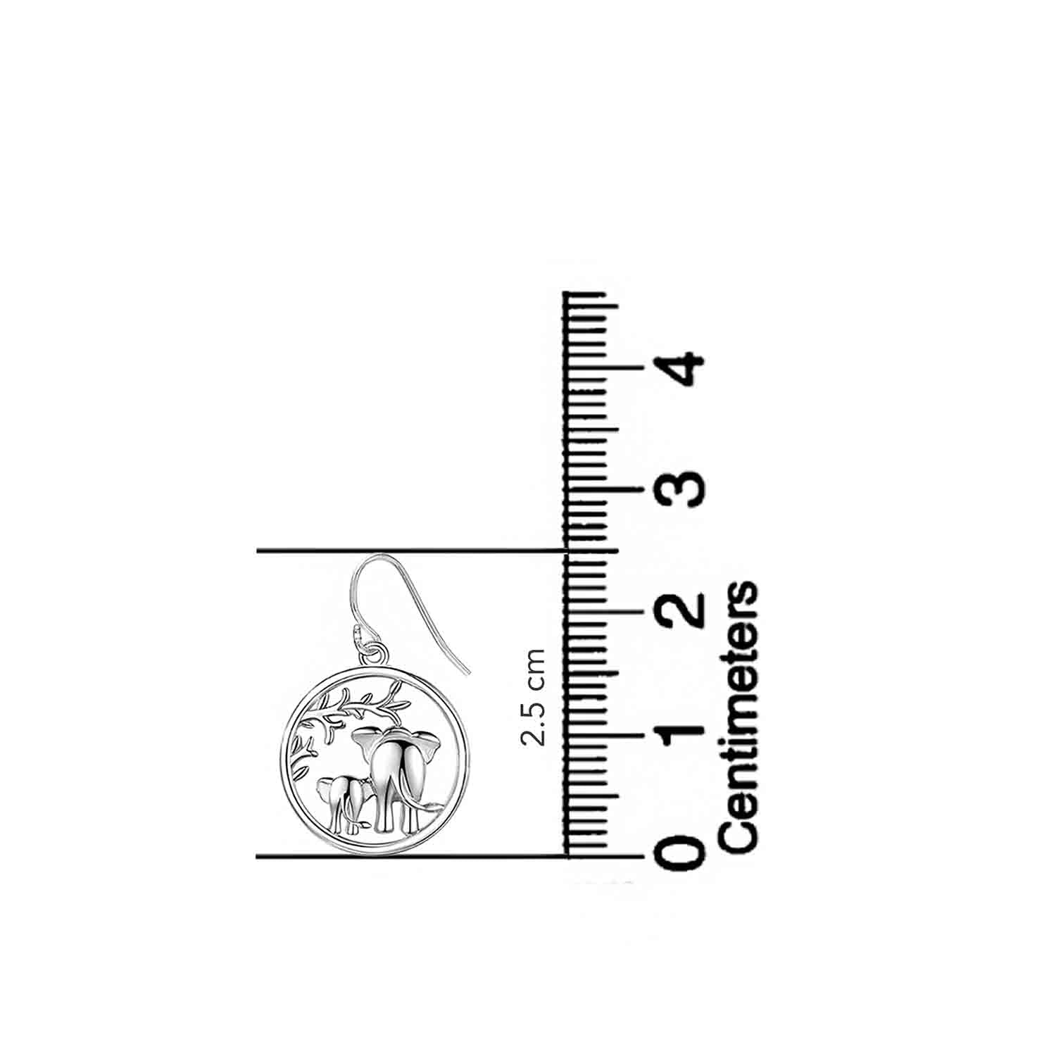 925 Sterling Silver Elephant Drop Dangle Earring For Women