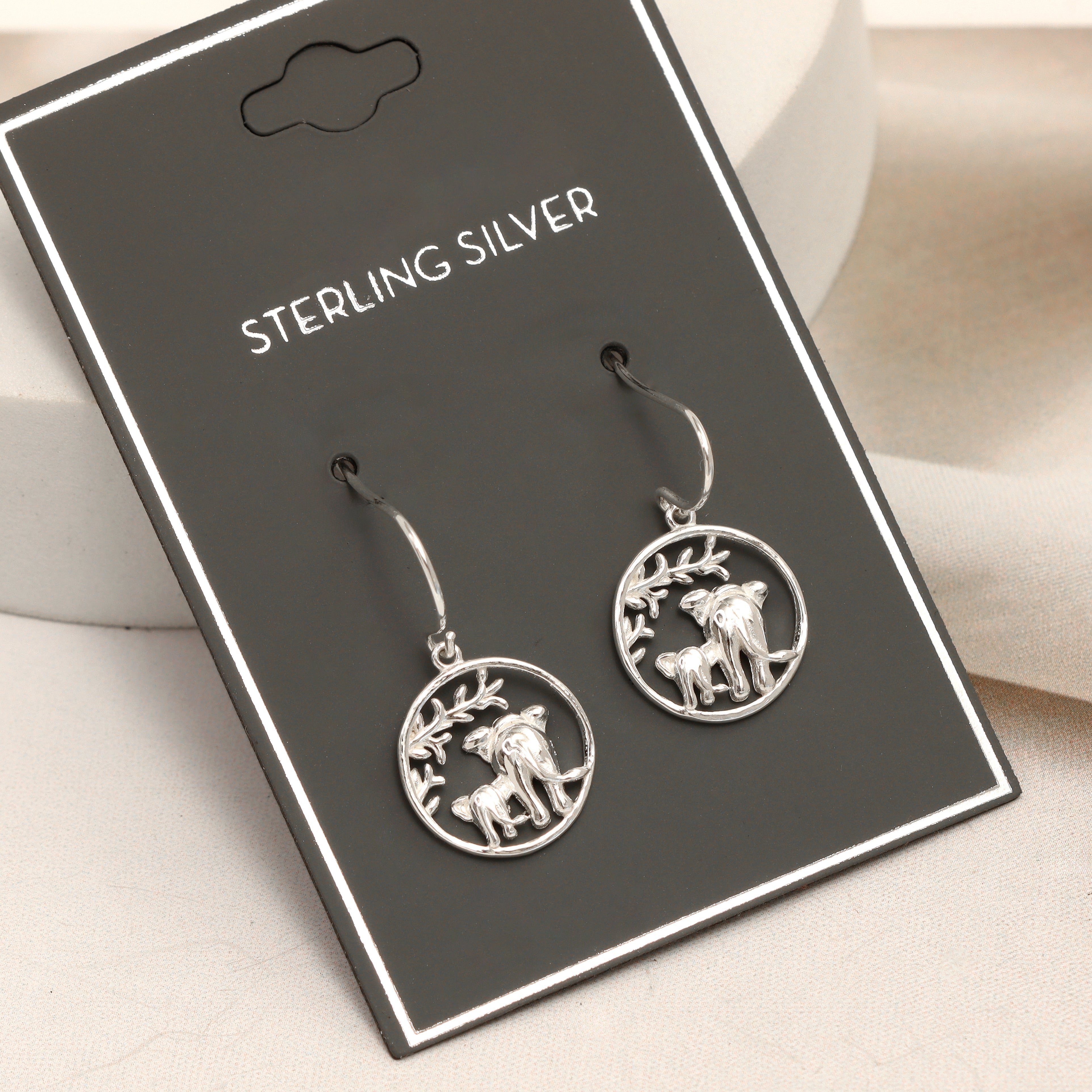 925 Sterling Silver Elephant Drop Dangle Earring For Women