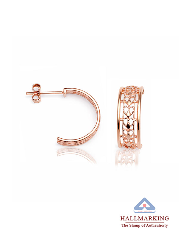 Rose Amara Filigree Heart Hoops