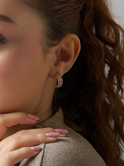 Rose Amara Filigree Heart Hoops