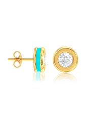 Evara Bezel Shine Stud Earrings