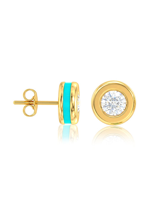 Evara Bezel Shine Stud Earrings