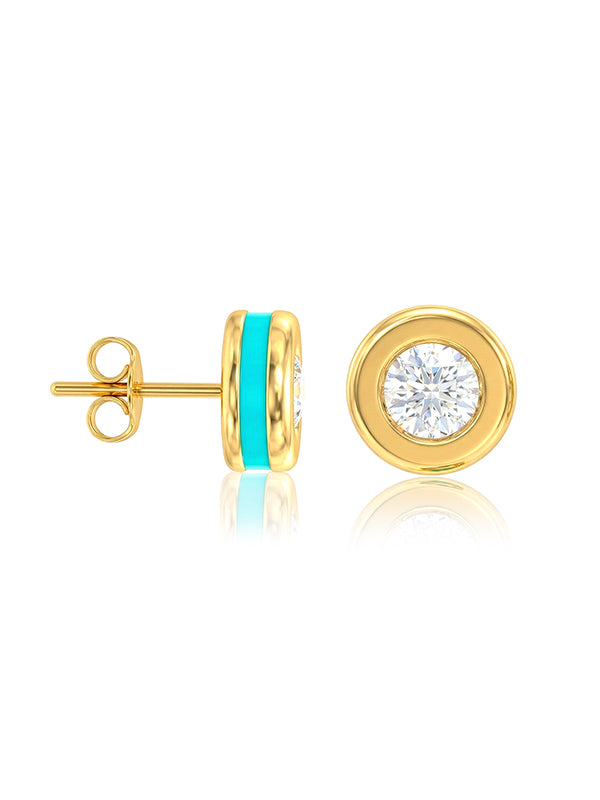 Evara Bezel Shine Stud Earrings