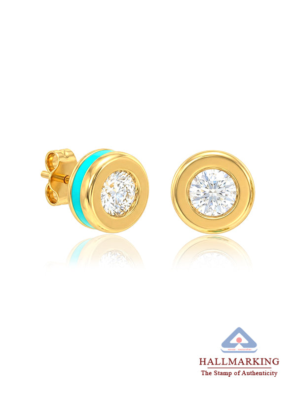 Evara Bezel Shine Stud Earrings