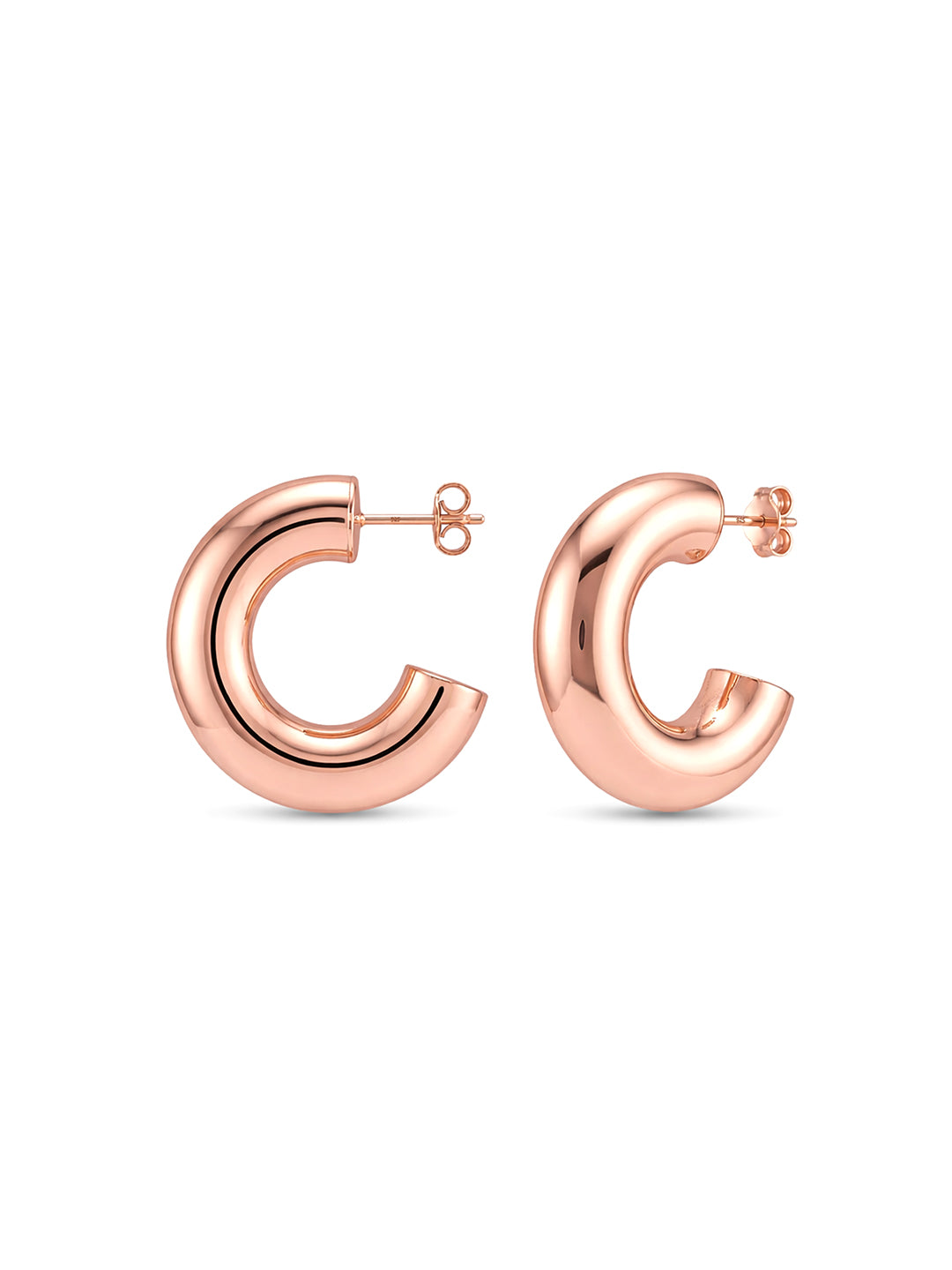 Rose Gold C Hoop Dangle Earrings