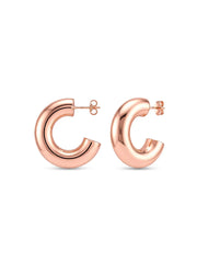 Rose Gold C Hoop Dangle Earrings
