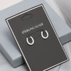 925 Sterling Silver CZ Lucky Horseshoe Stud Earrings for Women
