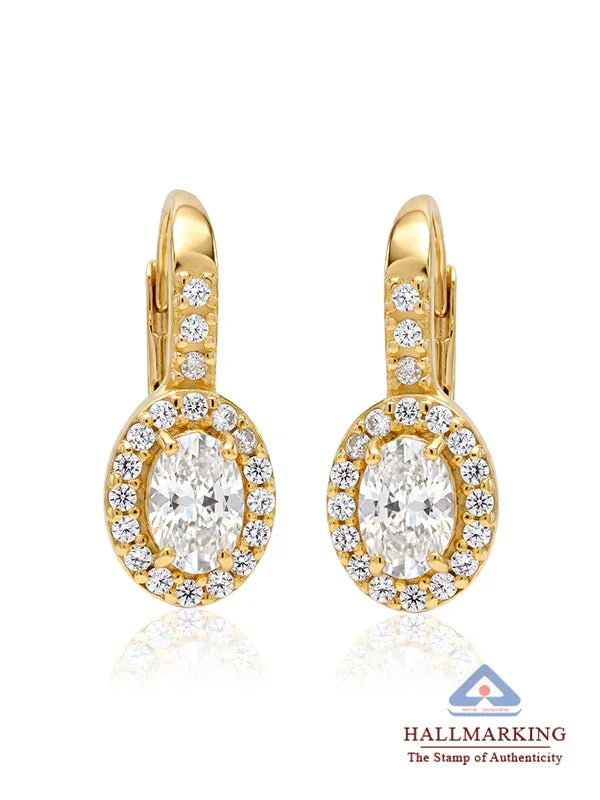 Rose Lumire Cushion CZ Drop Earrings with Hallmark