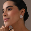 925 Sterling Silver Filigree Textured Drop Stud Earrings For Women