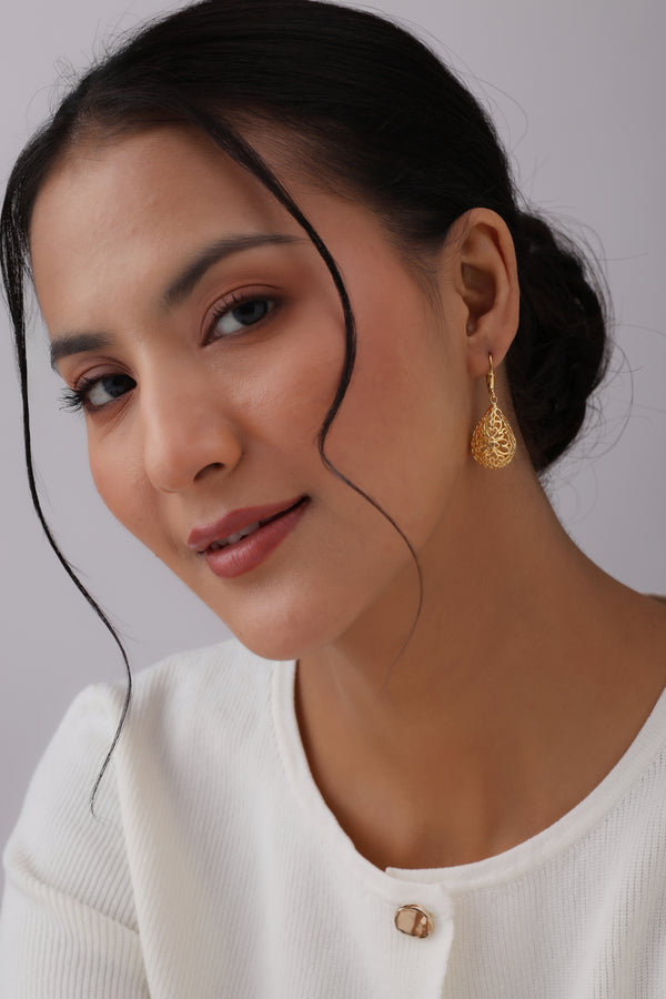 Aurelia Gold Filigree Teardrop Earrings