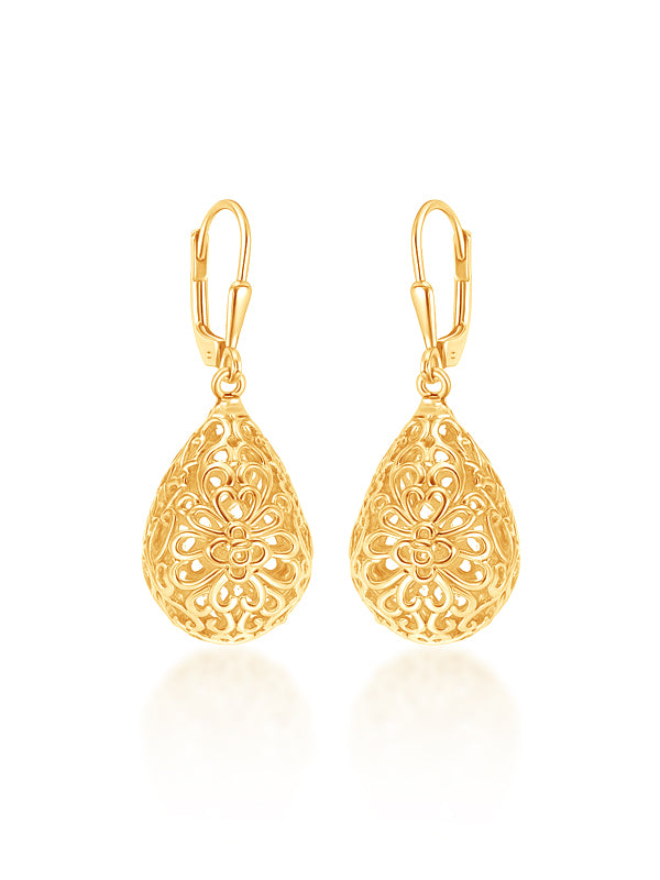 Aurelia Gold Filigree Teardrop Earrings