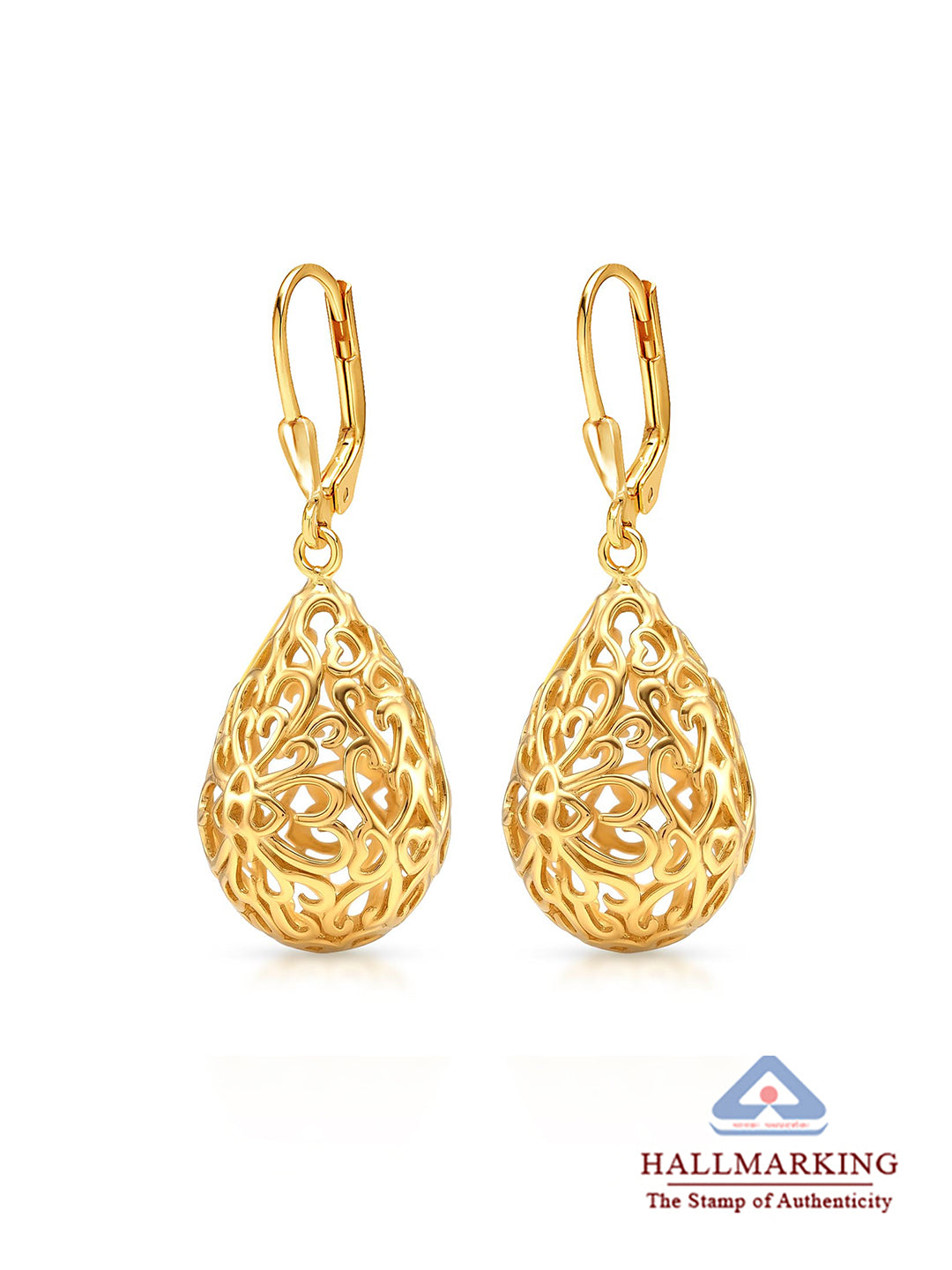 Aurelia Gold Filigree Teardrop Earrings