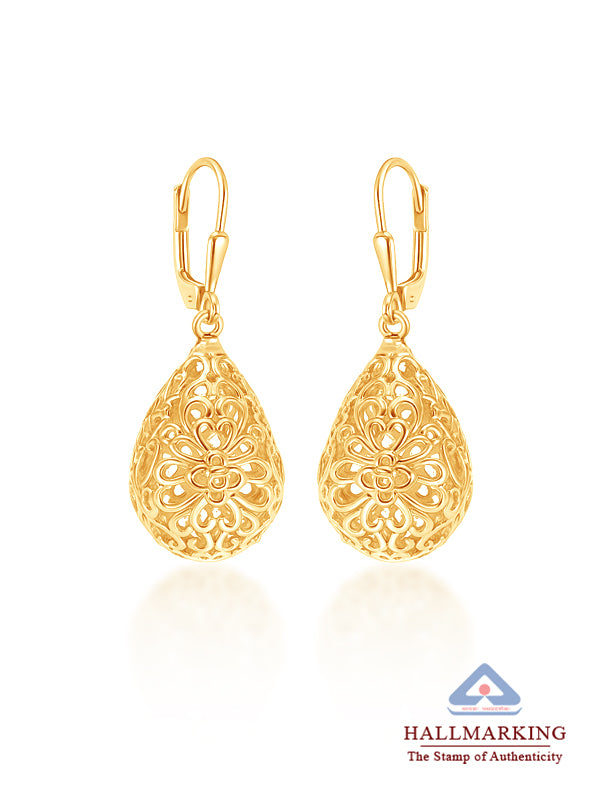 Aurelia Gold Filigree Teardrop Earrings