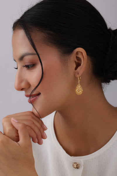 Aurelia Gold Filigree Teardrop Earrings