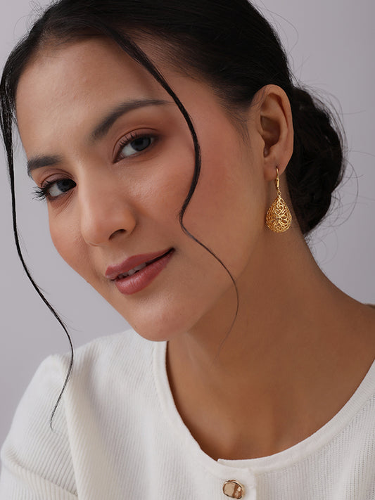 Aurelia Gold Filigree Teardrop Earrings
