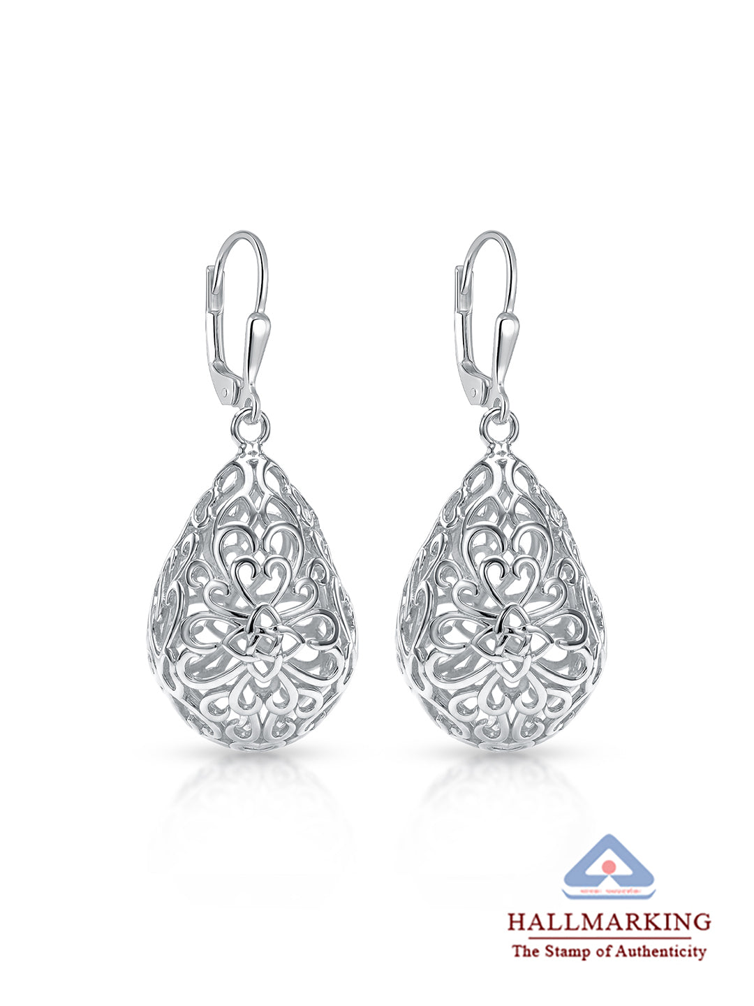 Seraphine Silver Filigree Teardrop Earrings