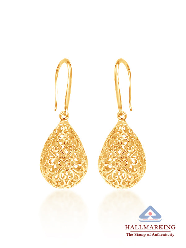 Aureline Gold Filigree Teardrop Earrings