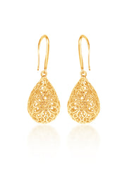 Aureline Gold Filigree Teardrop Earrings