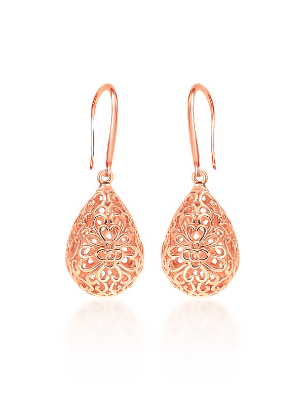 Aurelia Rose Filigree Teardrop Earrings
