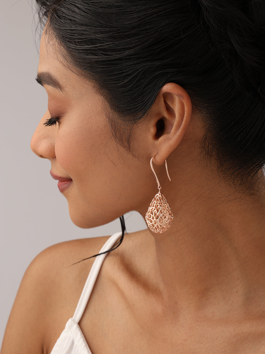 Aurelia Rose Filigree Teardrop Earrings