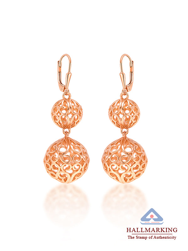 Evara Laced Ball Statement Dangler Earrings for Women