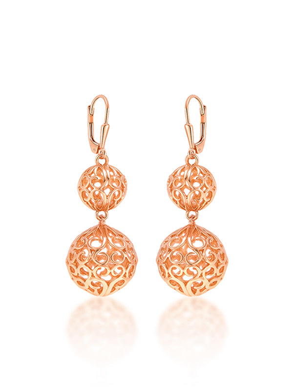 Evara Laced Ball Statement Dangler Earrings for Women