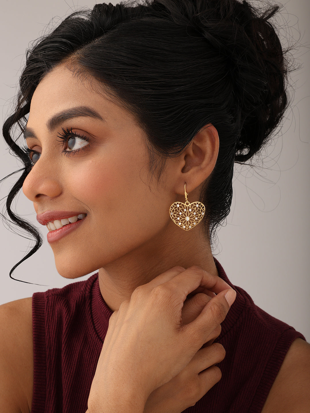 Gold Lever Back Drop Earrings