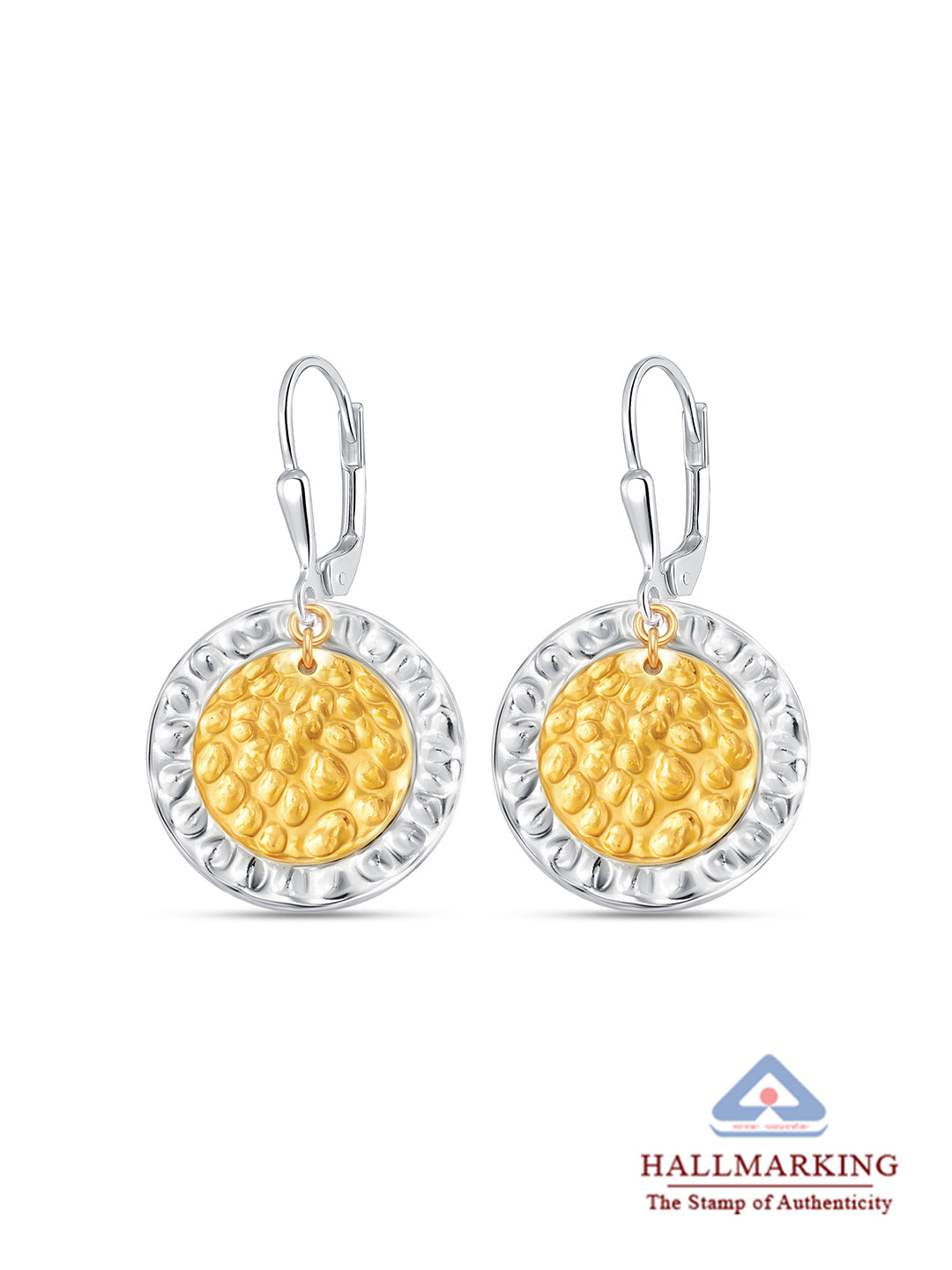 Dual Tone Drop Earrings