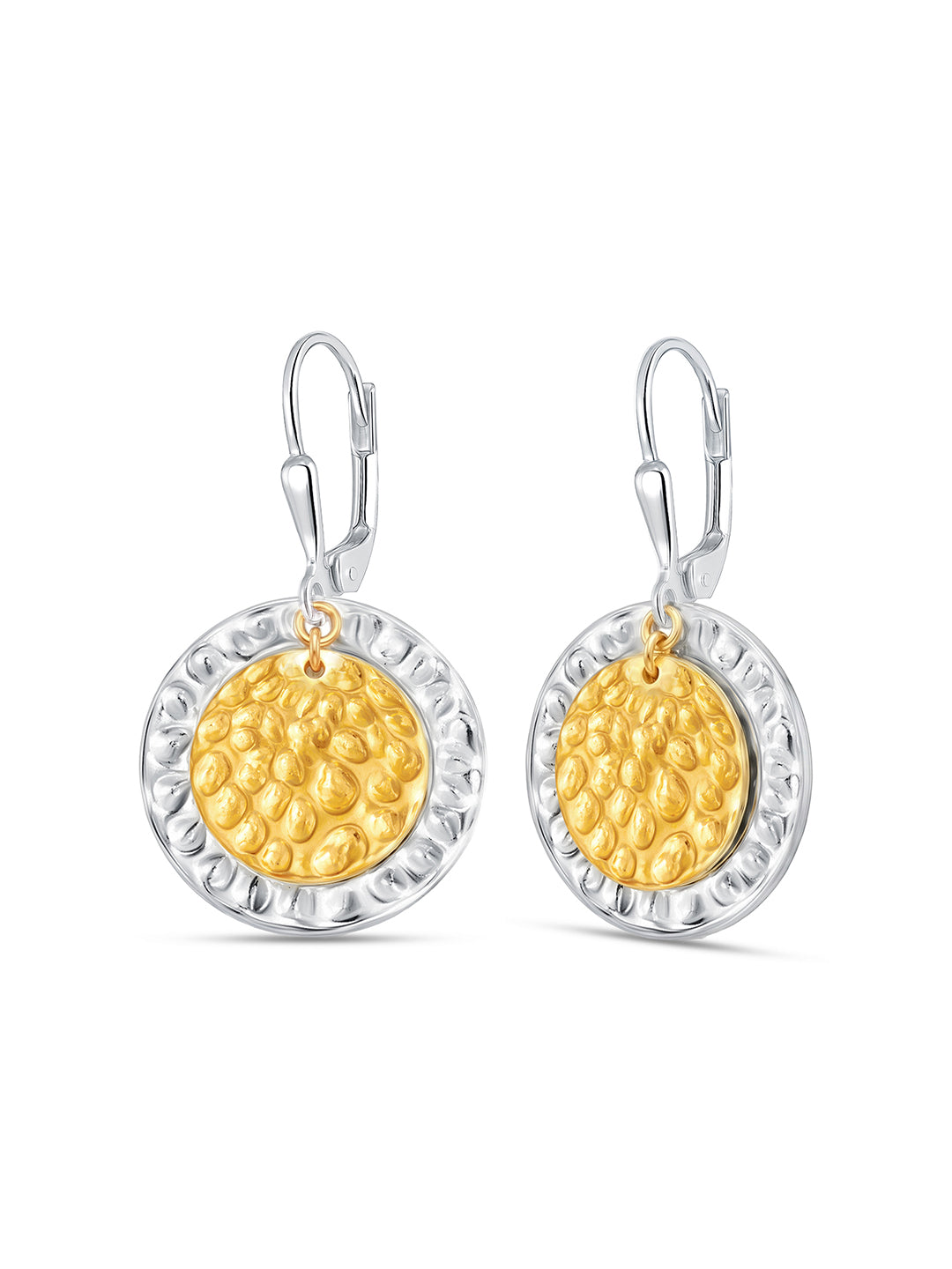 Dual Tone Drop Earrings