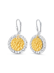 Dual Tone Drop Earrings