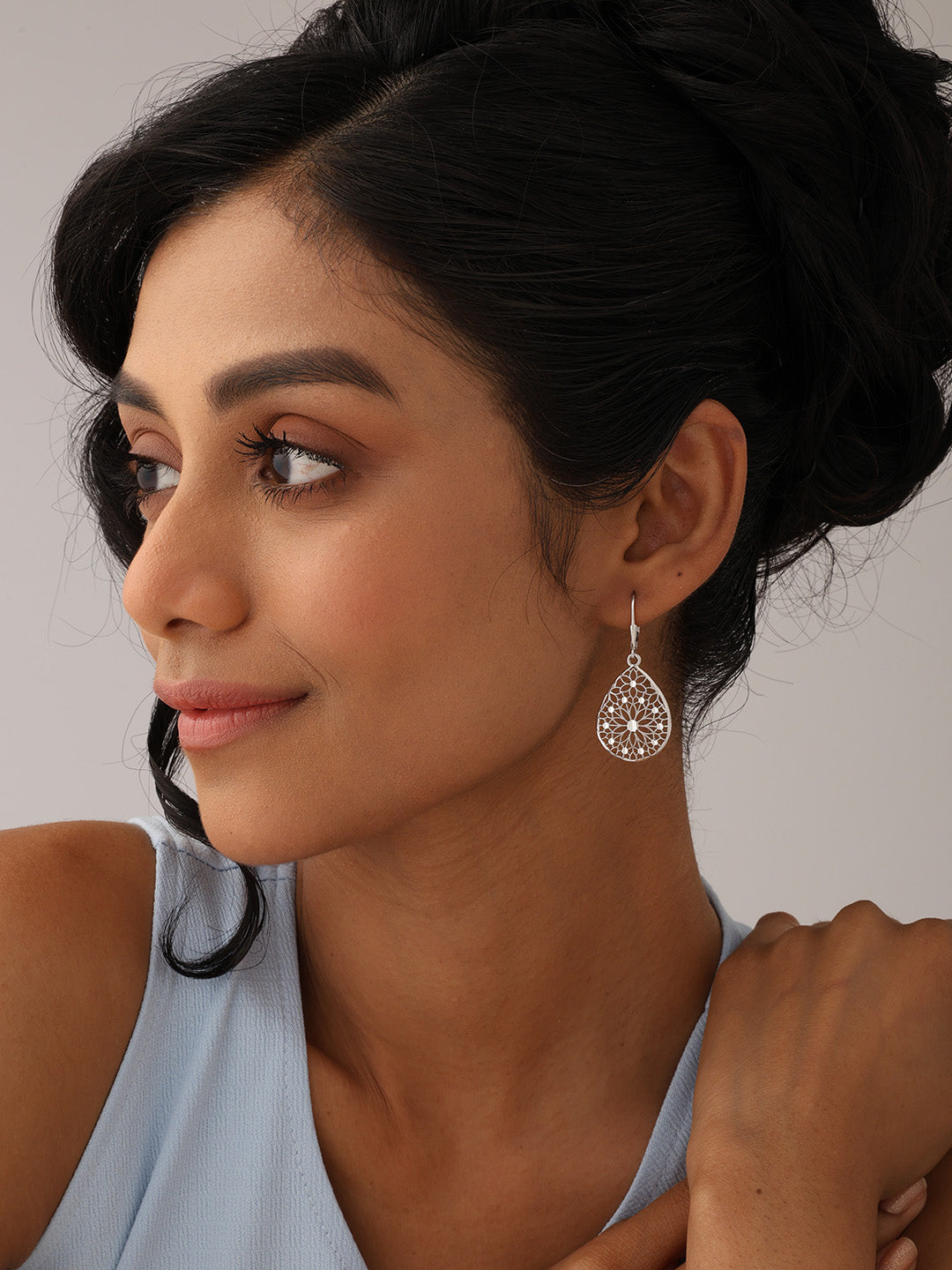 Silver Linear Dangle Earrings