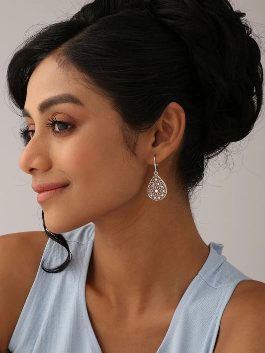 Silver Linear Dangle Earrings