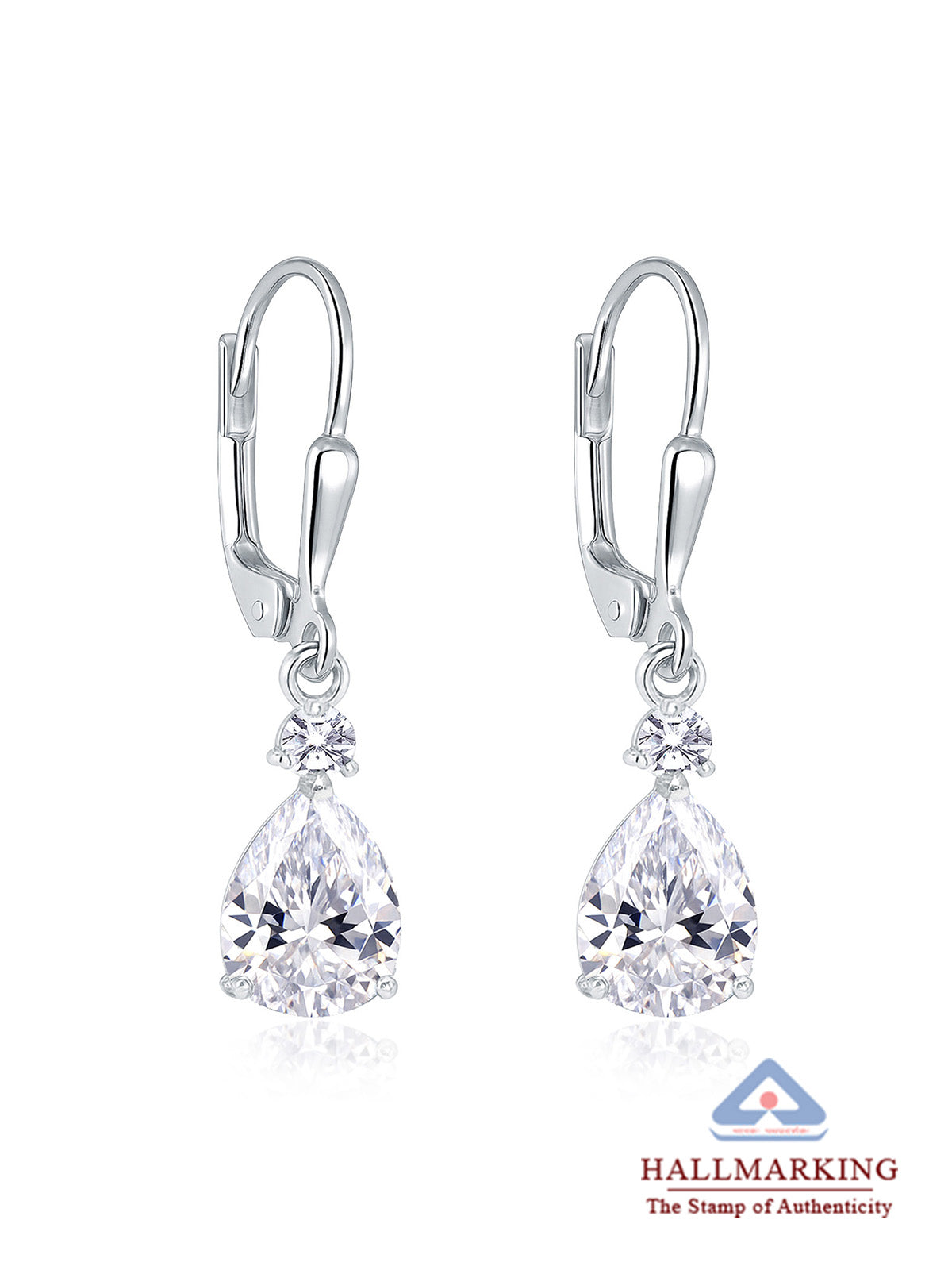 Goccia CZ Teardrop Leverback Women's Drop Earrings