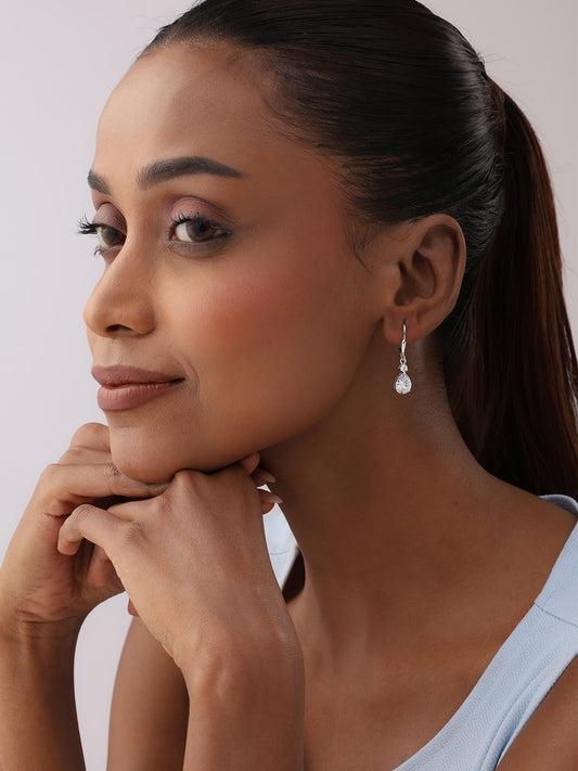 Goccia CZ Teardrop Leverback Women's Drop Earrings