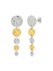 Lunara Hammered texture dual tone dangler Earrings 