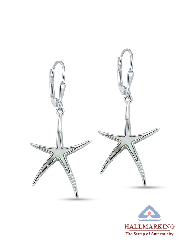 Star Fish Sculptural Dangler in Silver