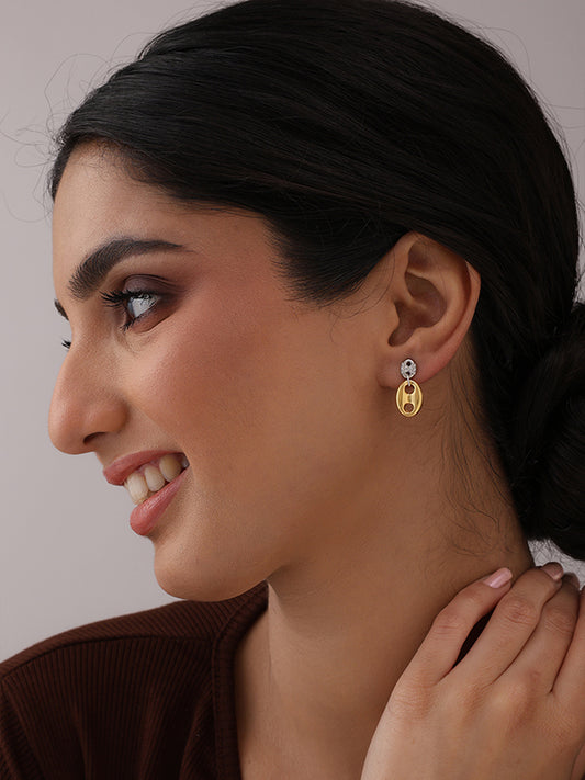 Siora Studded Coffee bean Dangler Earrings for Women