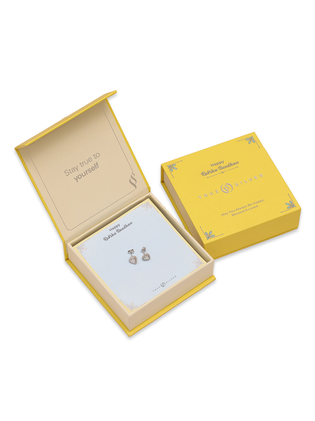 Rhodium Classic Stud Earrings - Gift For Sister