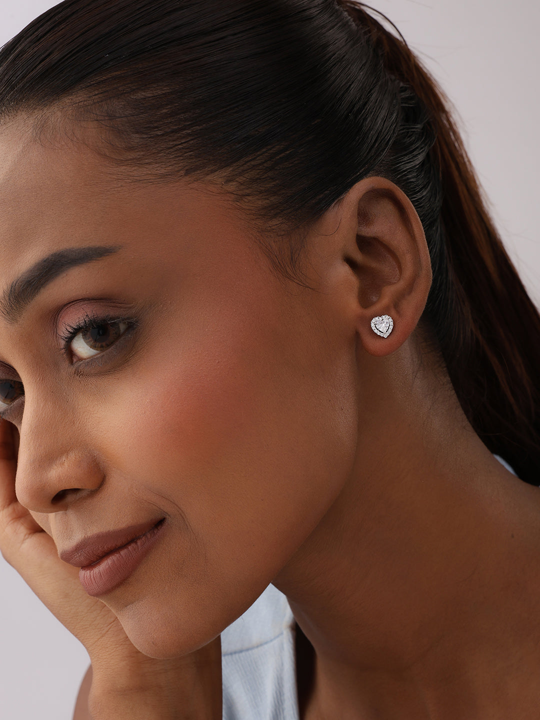 Rhodium Classic Stud Earrings