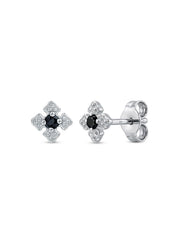 Vintage Black Stone Cross Studs