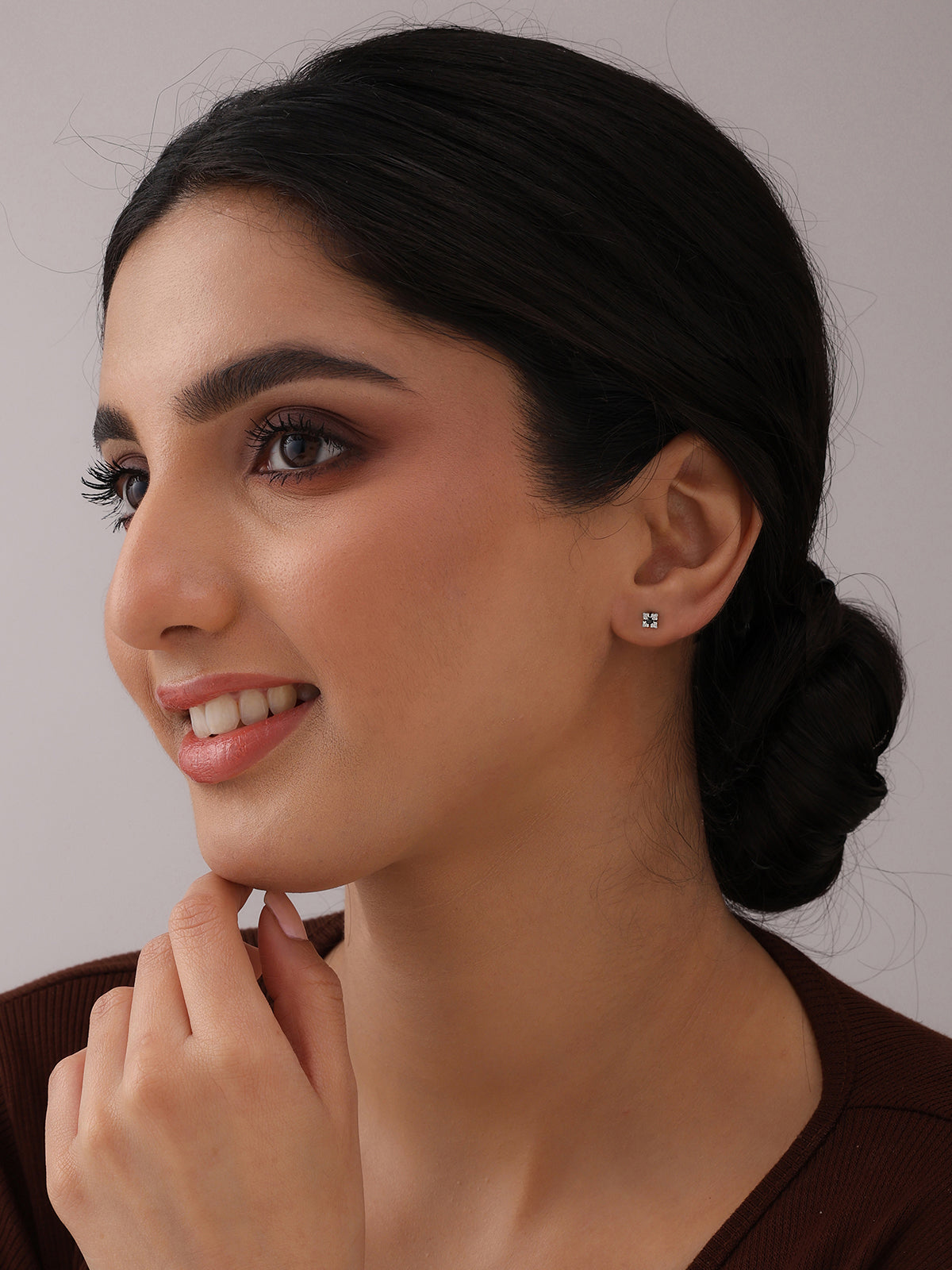 Vintage Black Stone Cross Studs