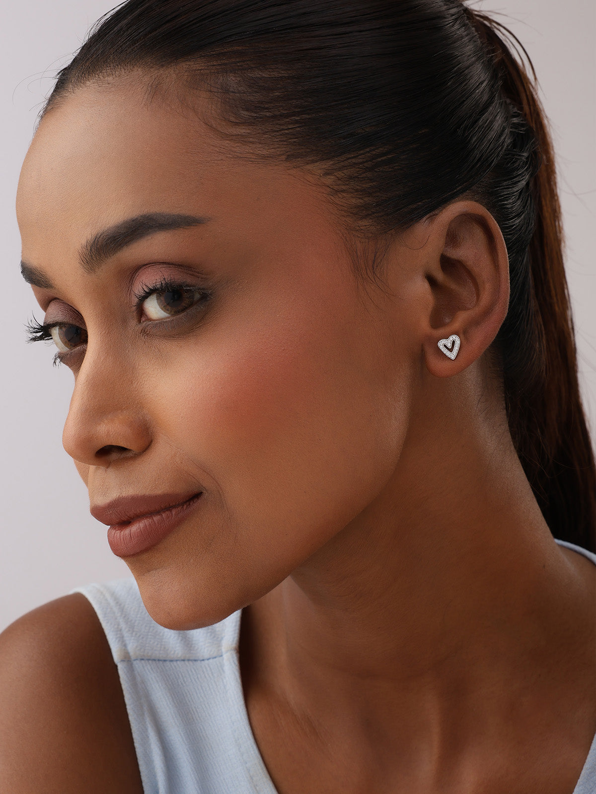 Rhodium Petite Stud Earrings