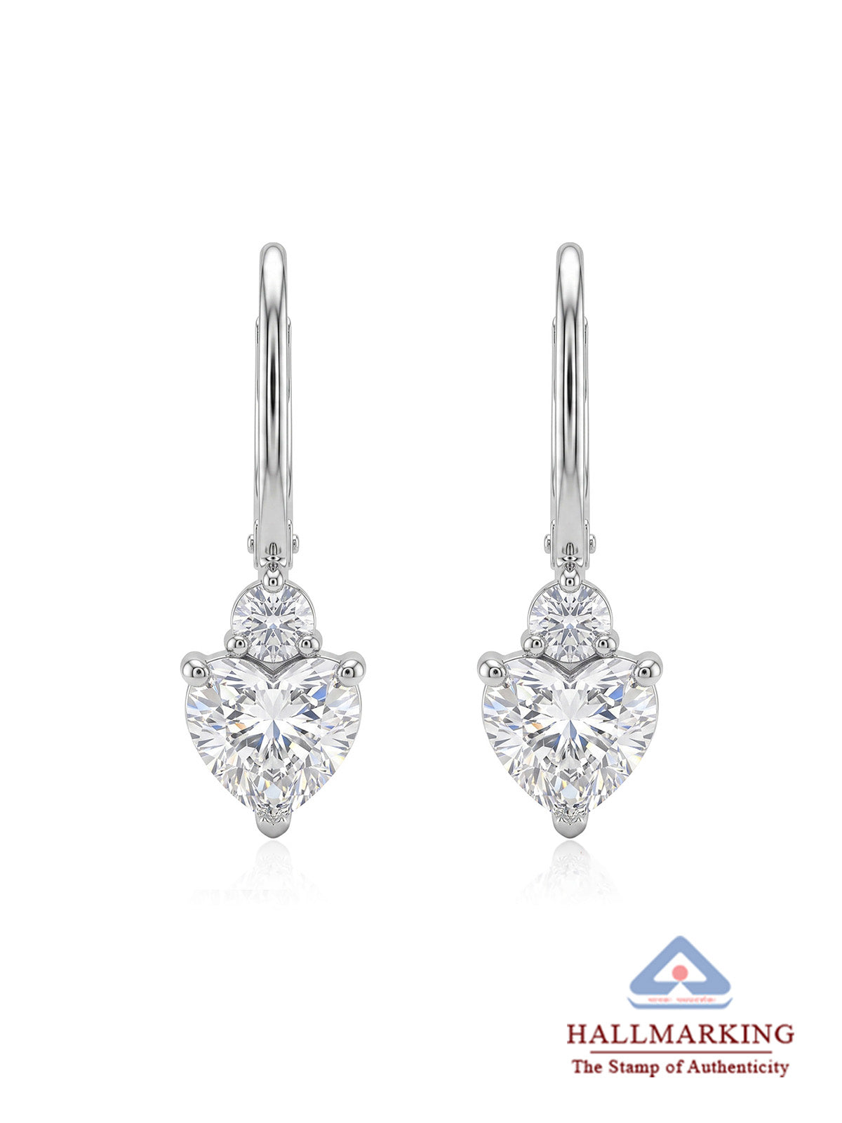 Rhodium Teardrop Dangler Earrings