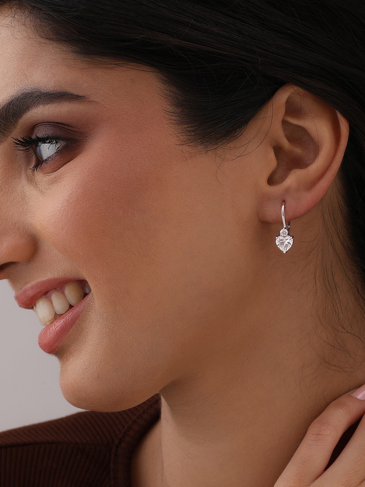 Rhodium Teardrop Dangler Earrings