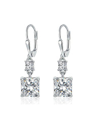 Quadra Princess-Cut CZ Square Women's Drop Earrings