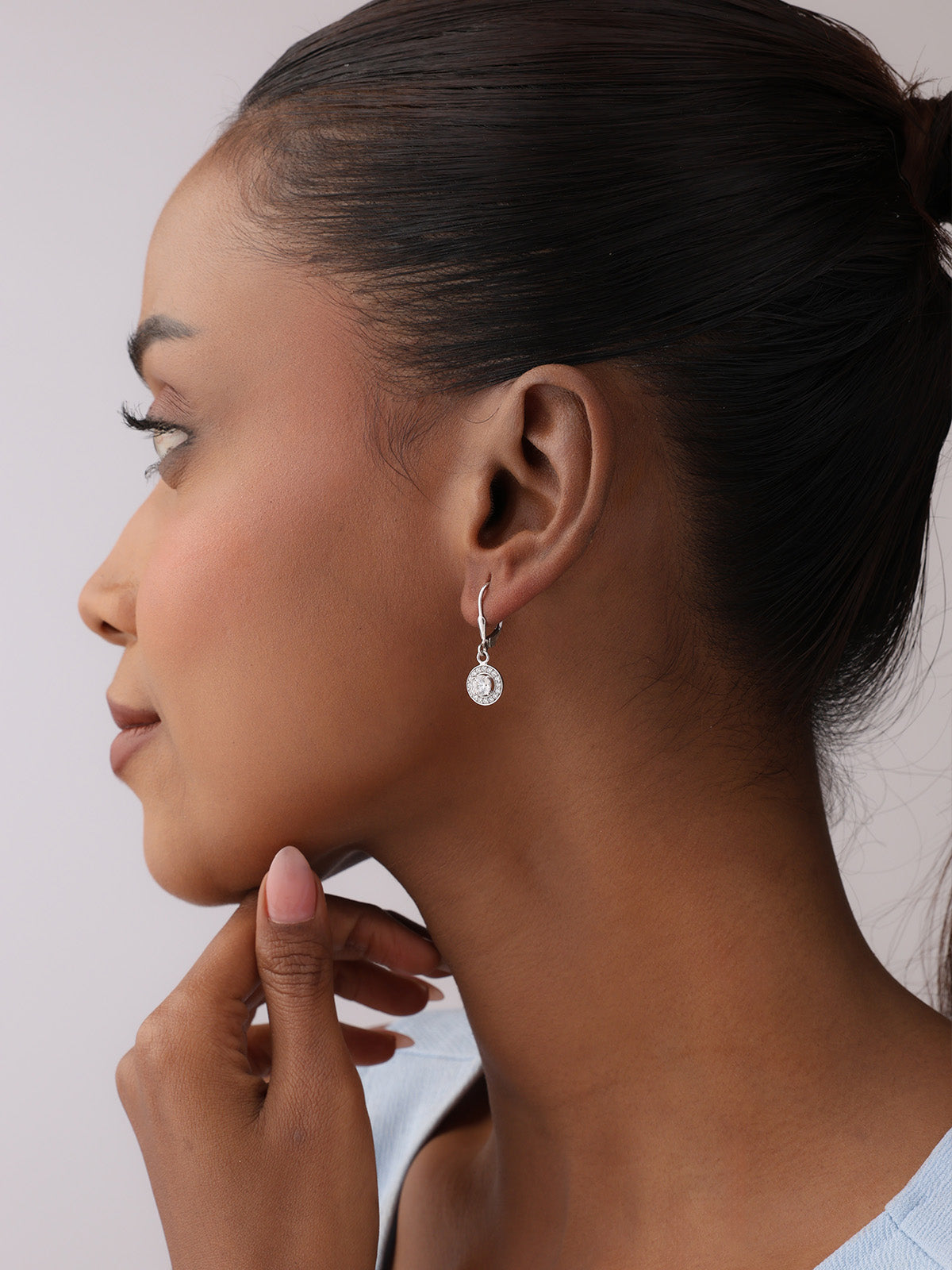 Rhodium Cascade Dangler Earrings