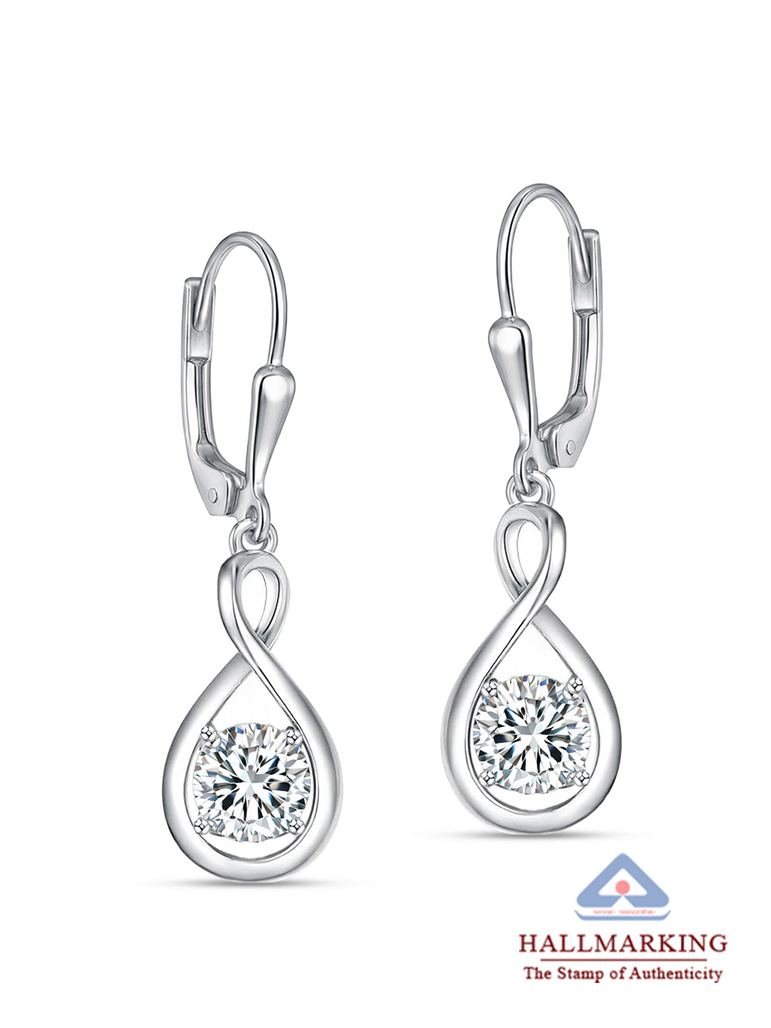 Infina Twisted CZ Infinity Women's Drop Earrings